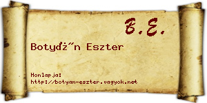 Botyán Eszter névjegykártya